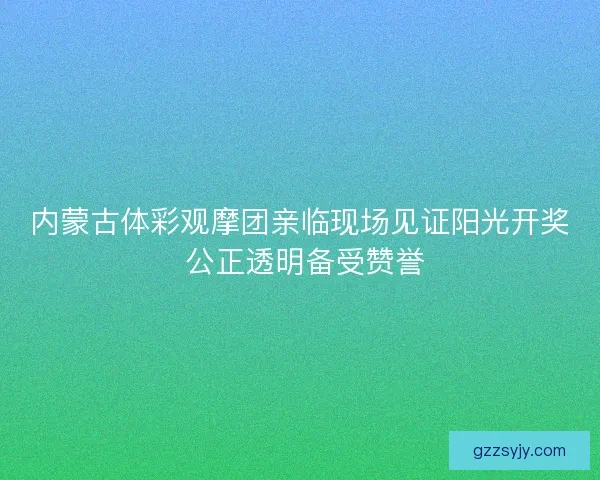内蒙古体彩观摩团亲临现场见证阳光开奖 公正透明备受赞誉