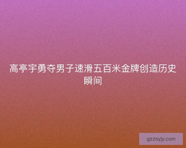 高亭宇勇夺男子速滑五百米金牌创造历史瞬间 高亭宇勇夺男子速滑五百米金牌创造历史瞬间